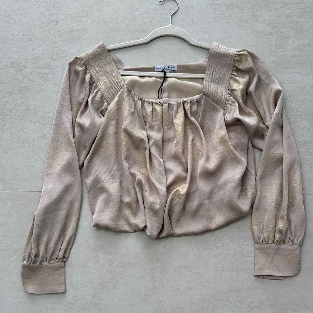 Current Air Gold Shimmer Blouse